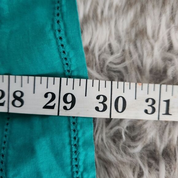 Apt. 9 Square Neck Glitter Sleeve Empire Waist Top Green Women's Size Medium - Picture 11 of 11